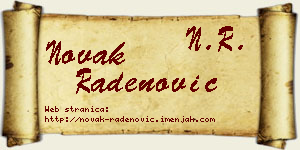Novak Radenović vizit kartica